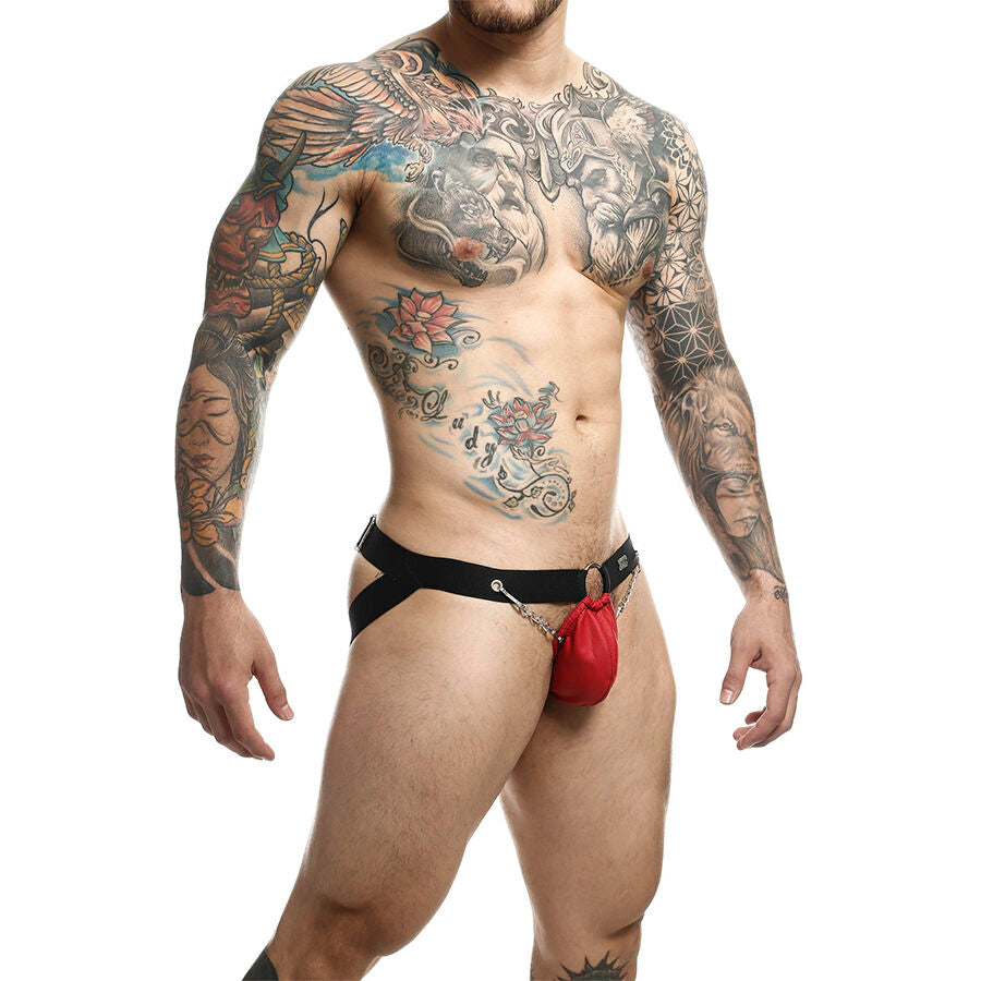 MOB - RED DUNGEON JOCKSTRAP WITH CHAINS ONE SIZE