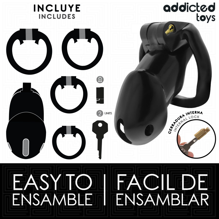 ADDICTED TOYS LOCKED - MINDNIGHT CELL CAGE À PÉNIS TAILLE L