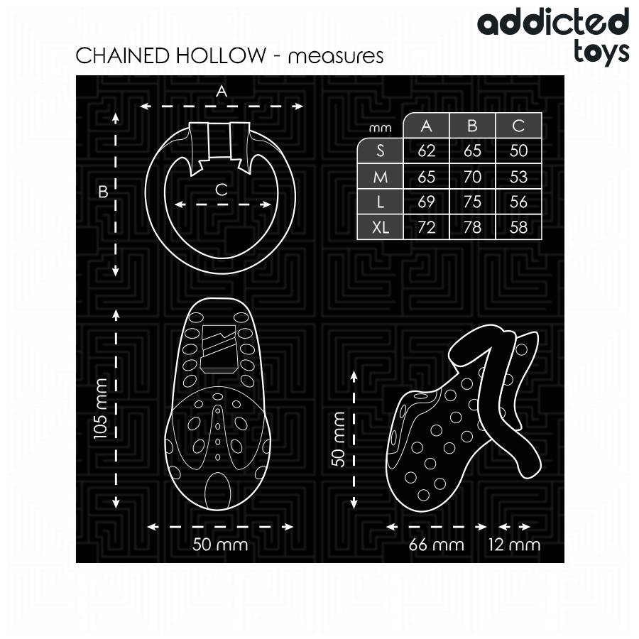ADDICTED TOYS LOCKED - HOLLOW PENIS CHAINED 10.5 CM