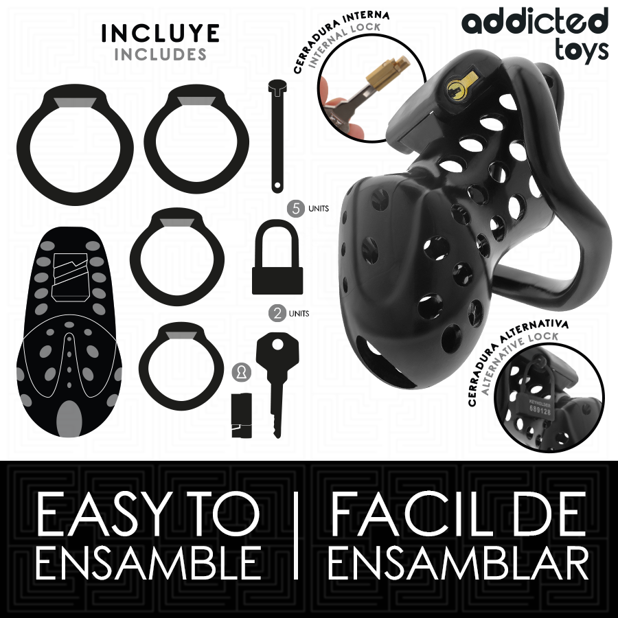 ADDICTED TOYS LOCKED - HOLLOW PENIS CHAINED 10.5 CM