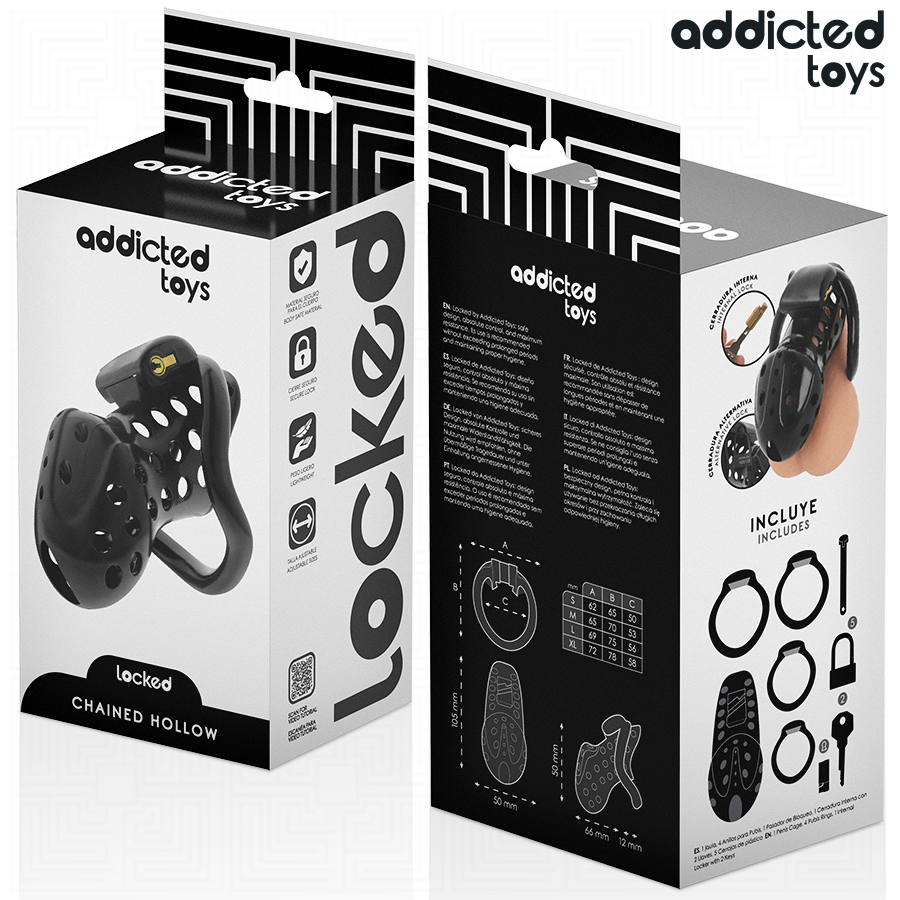 ADDICTED TOYS LOCKED - HOLLOW PENIS CHAINED 10.5 CM