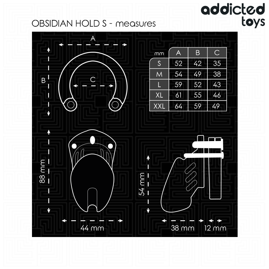 ADDICTED TOYS LOCKED - CAGE À PÉNIS OBSIDIAN HOLD TAILLE S