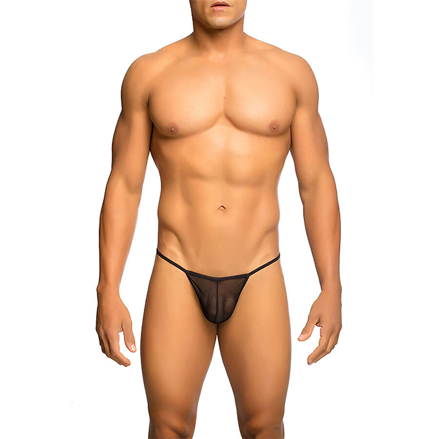 MOB - BLACK T-BACK SHEER THONG SIZE S/M