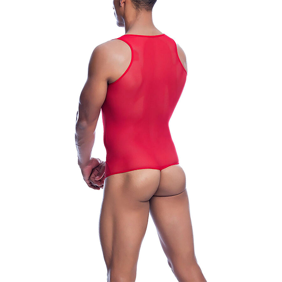 MOB - RED TRANSPARENT BODYSUIT SIZE S/M