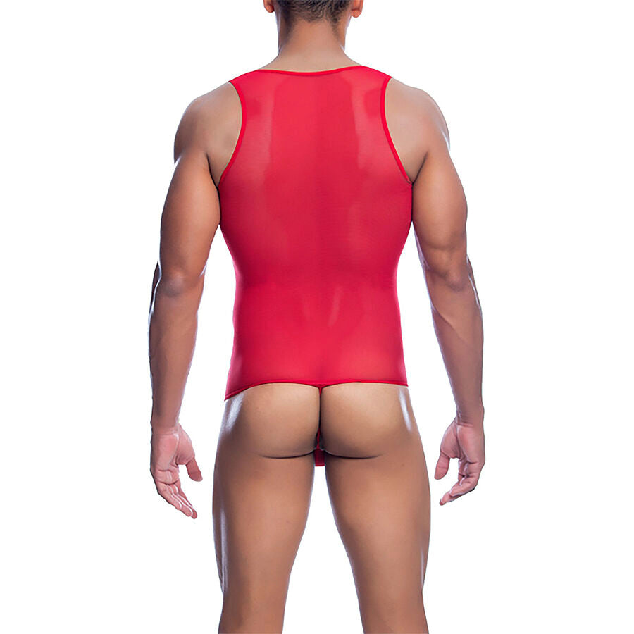 MOB - RED TRANSPARENT BODYSUIT SIZE S/M