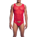 MOB - RED TRANSPARENT BODYSUIT SIZE S/M