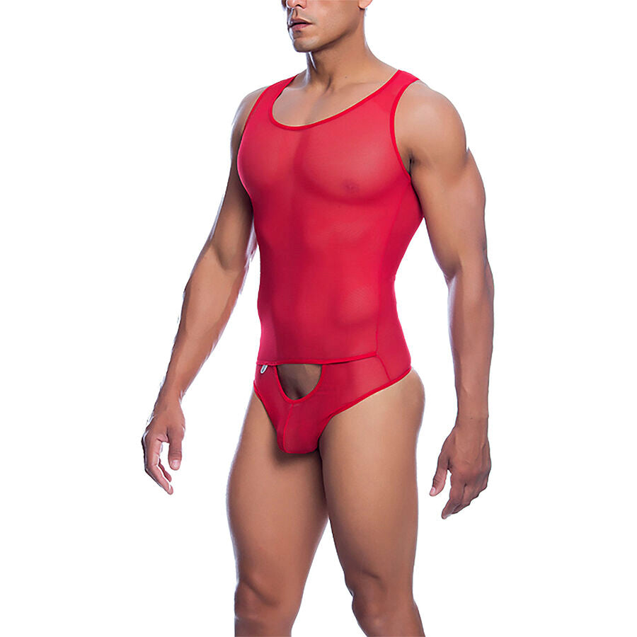 MOB - RED TRANSPARENT BODYSUIT SIZE S/M