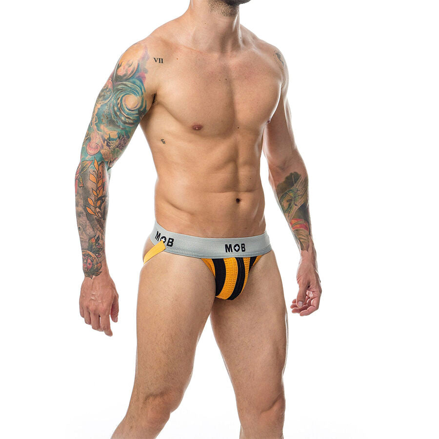 MOB - ORANGE STRIPED CLASSIC JOCKSTRAP SIZE XXL