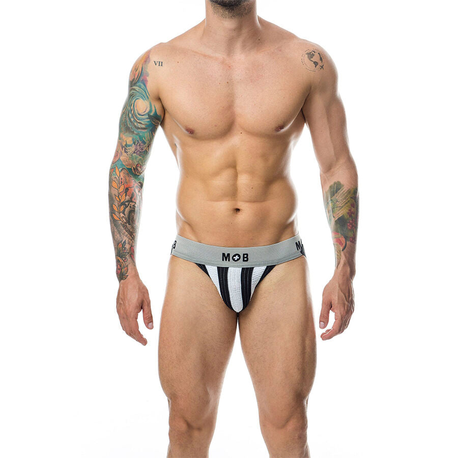 MOB - CLASSIC STRIPED WHITE JOCK SIZE L