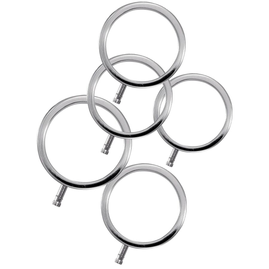 ELECTRASTIM - ELECTRARINGS METAL PENIS RINGS 5 PACK