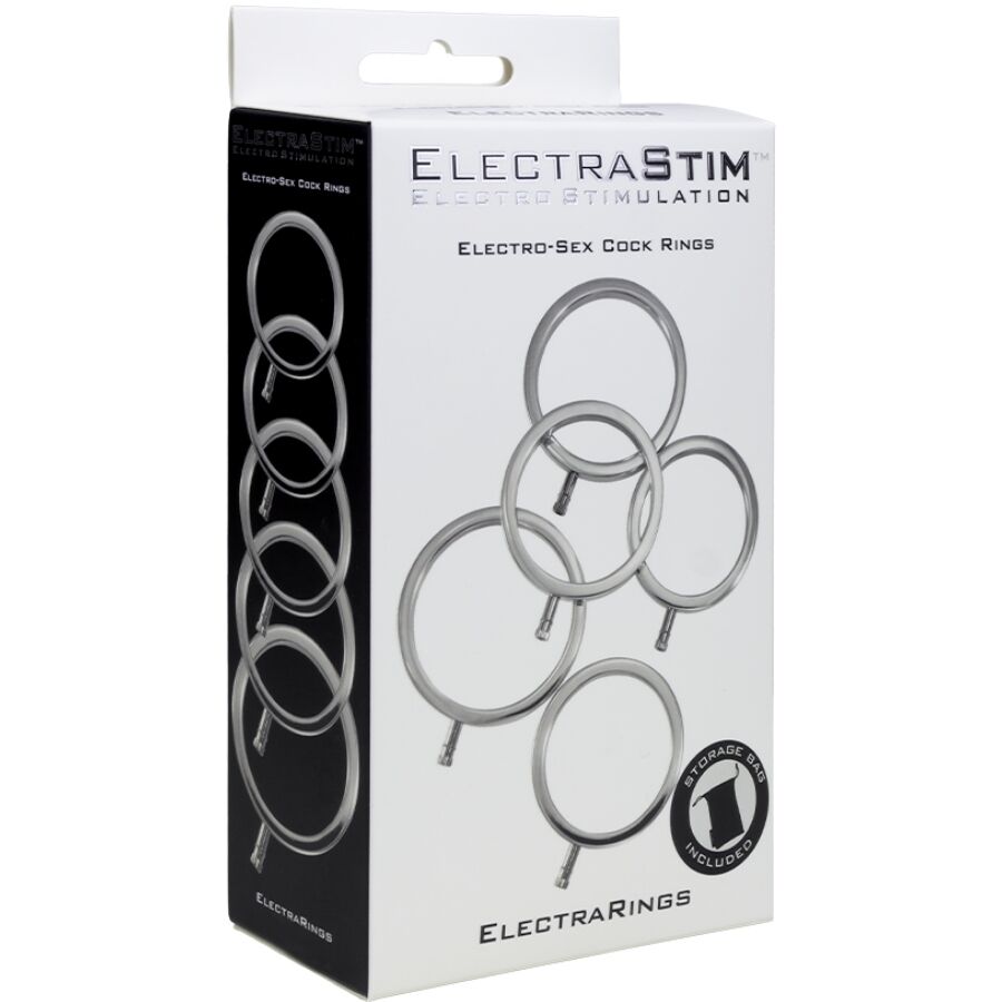 ELECTRASTIM - ELECTRARINGS METAL PENIS RINGS 5 PACK