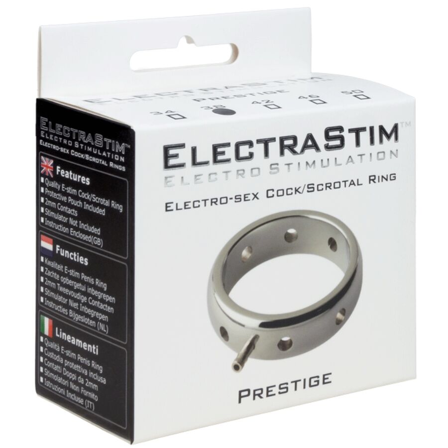 ELECTRASTIM - PRESTIGE METAL ELECTROMAGNETIC PENIS RING 42MM
