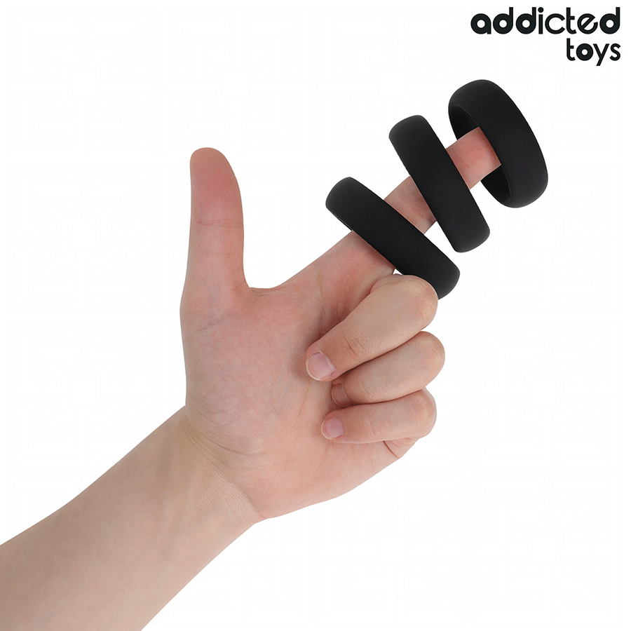 ADDICTED TOYS - FLAT SILICONE RING SET