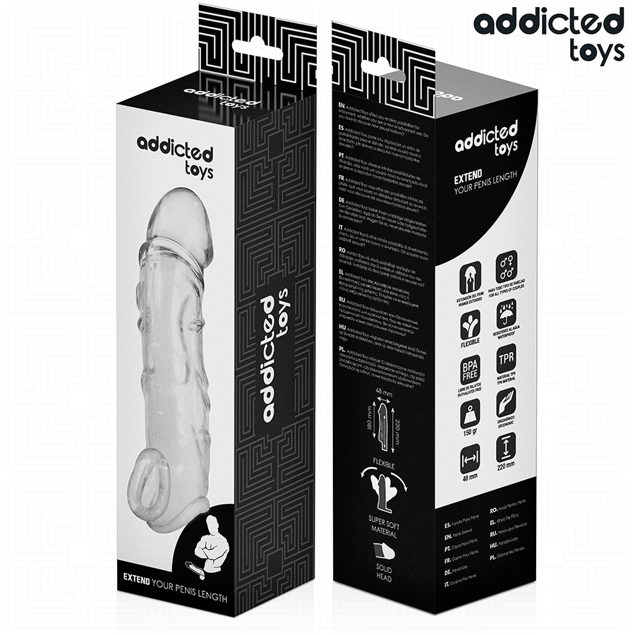 ADDICTED TOYS - CLEAR PENIS EXTENDER 27 CM