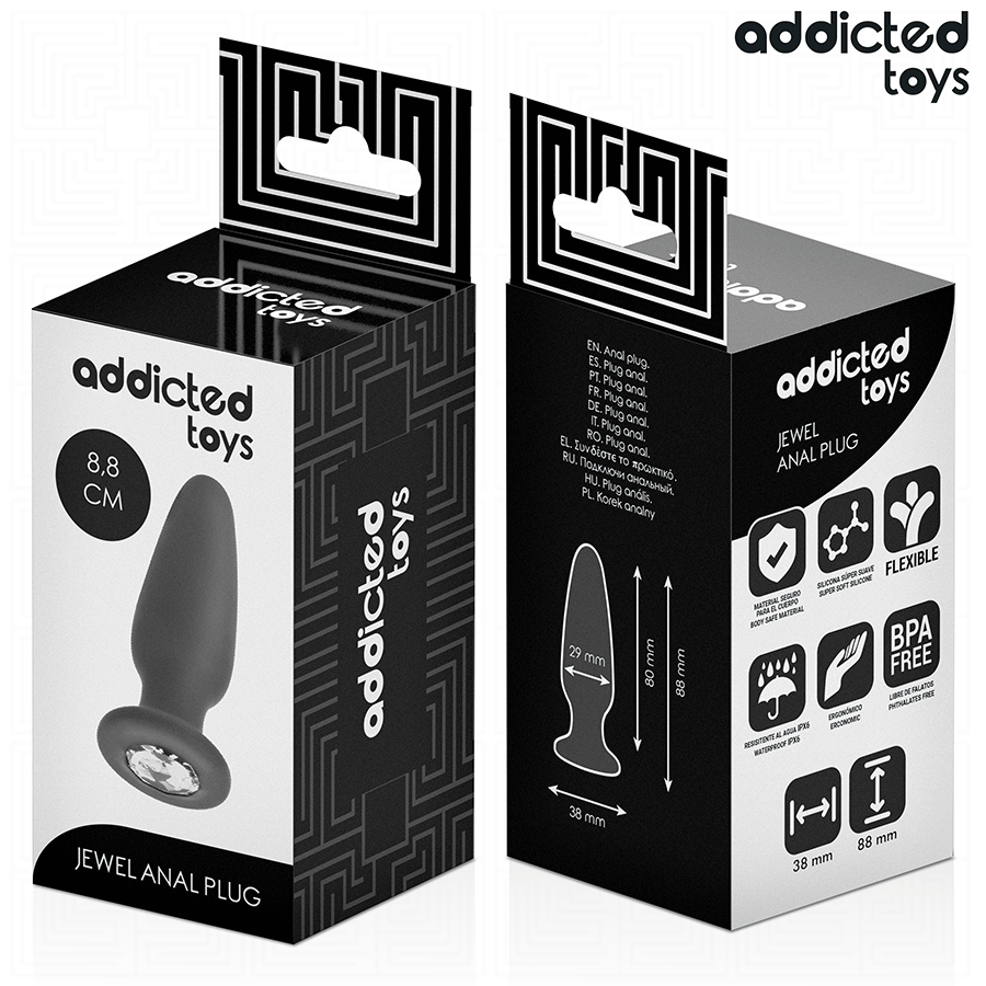 ADDICTED TOYS - BUTT PLUG WITH JEWEL SIZE S 8.8 CM