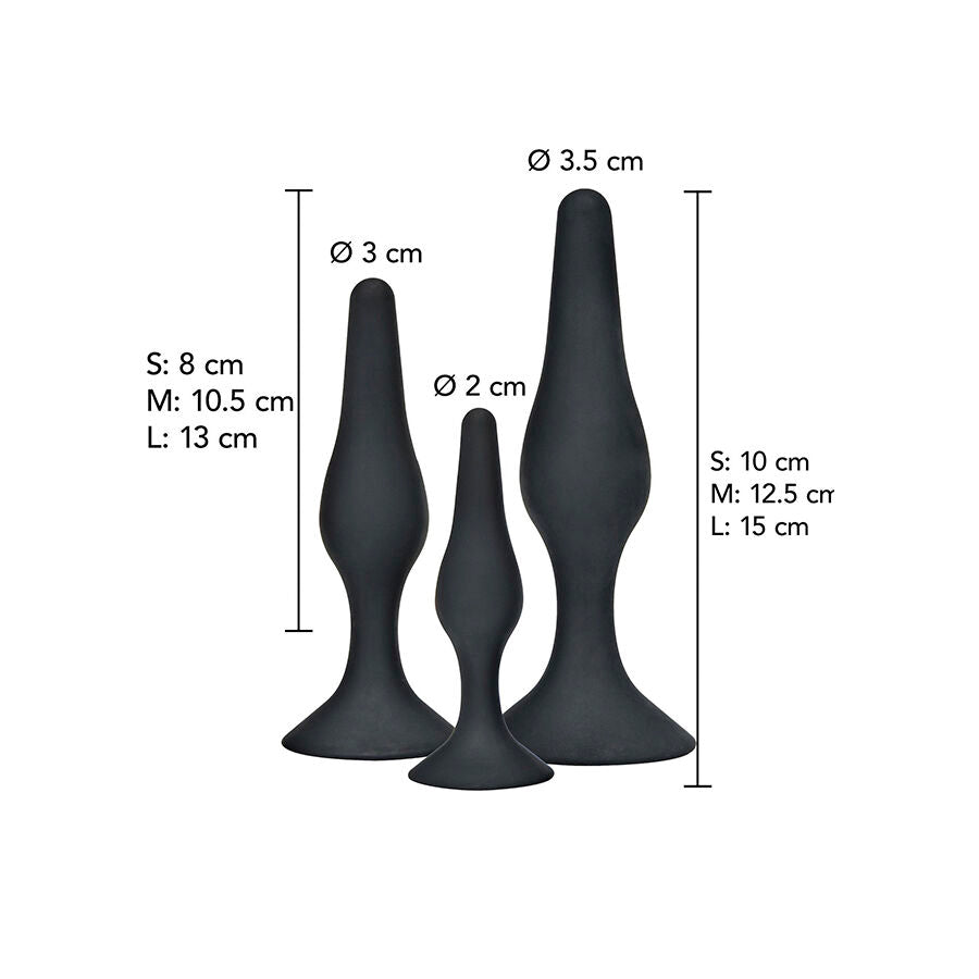 TOYJOY - CURVY COMPANIONS 3-piece Anal Plug Black