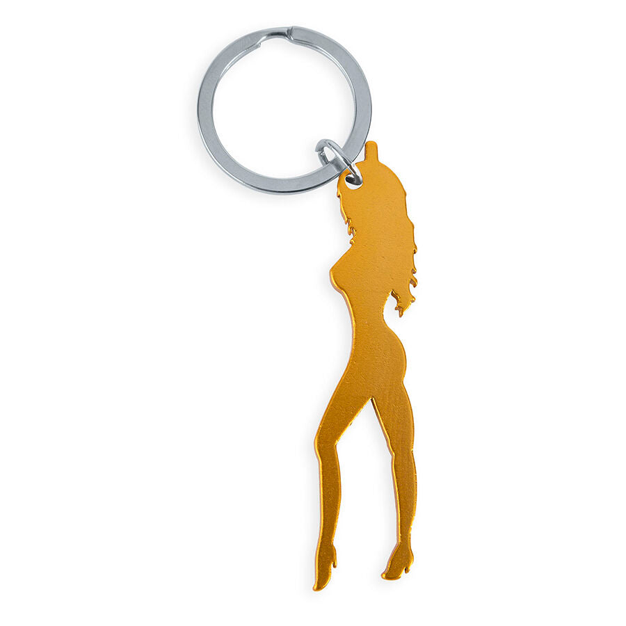 DIABLO PICANTE - GOLD-COLORED FEMALE SILHOUETTE KEYCHAIN WITH BOTTLE OPENER