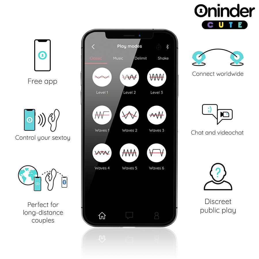 ONINDER CUTE - VIBRATEUR CLITORISÉ LOVE BUNNY G-SPOT - APPLICATION MONDIALE GRATUITE