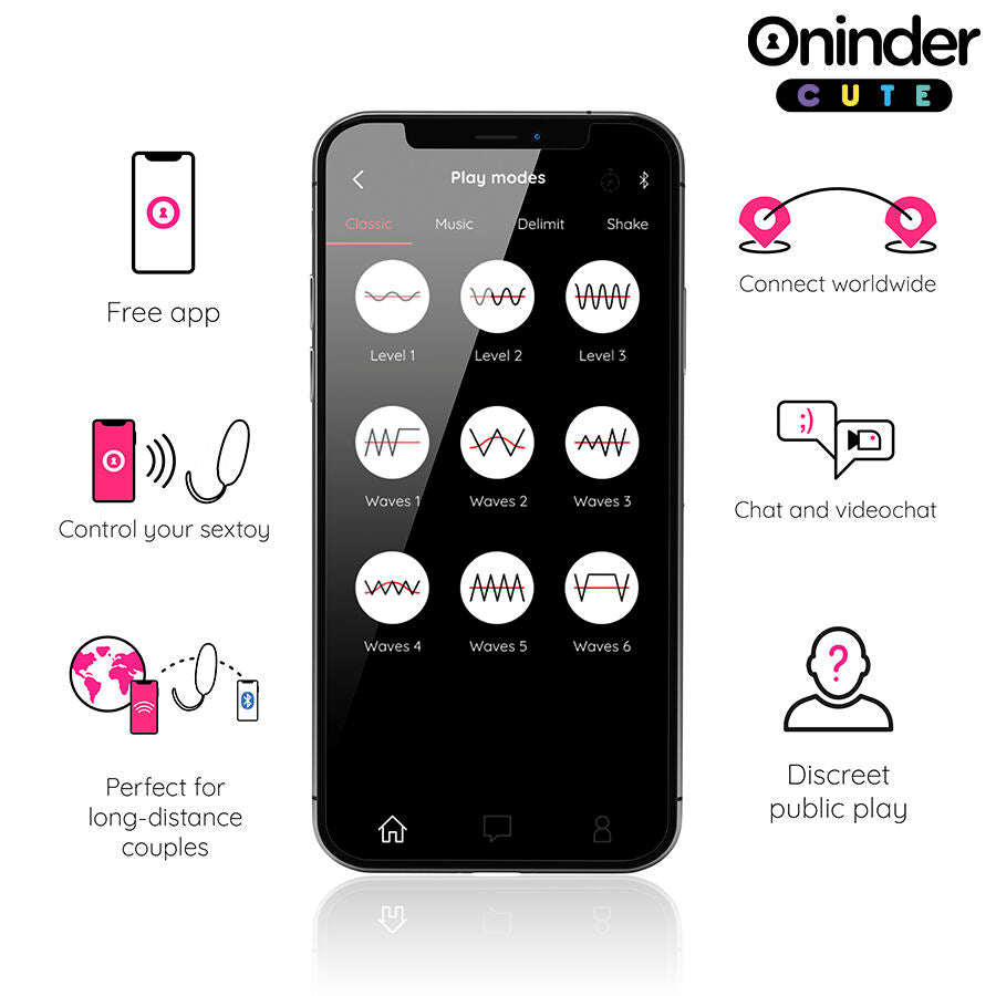 ONINDER CUTE - VIBRATING AND TAPPING SILICONE EGG - FREE GLOBAL APP