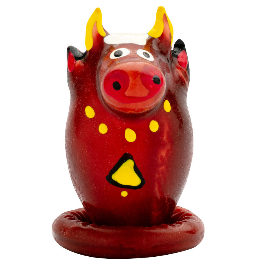 CONDOMERIE - HAND-PAINTED NOVELTY CONDOMS BULL MODEL 1