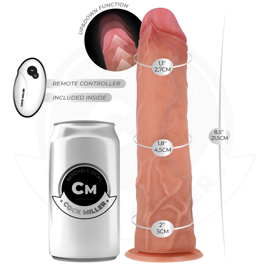 COCK MILLER - HYPER-REALISTIC THRUSTING DILDO WITH SUCTION CUP AND REMOTE CONTROL 21.5 CM