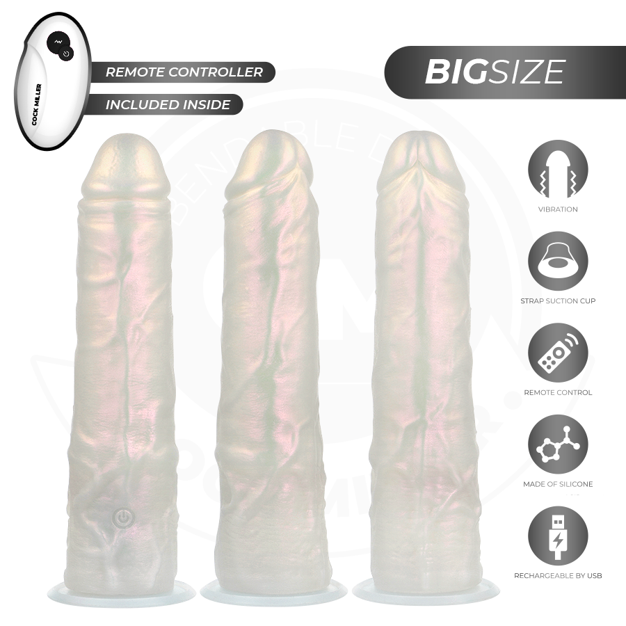 COCK MILLER - SUCKING DILDO WITH SUCTION CUP, LIGHTS AND VIBRATIONS WITH REMOTE CONTROL WHITE 21.5 CM