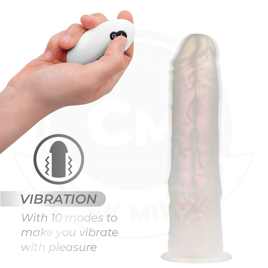 COCK MILLER - SUCKING DILDO WITH LIGHTS AND VIBRATIONS WITH REMOTE CONTROL WHITE 19.5 CM