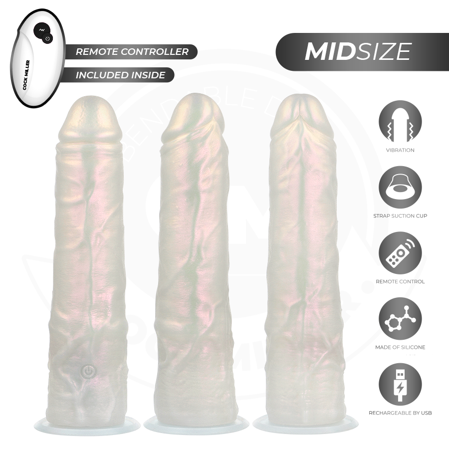 COCK MILLER - DILDO WITH SUCTION CUP, LIGHTS, AND VIBRATIONS WITH REMOTE CONTROL WHITE 20.5 CM