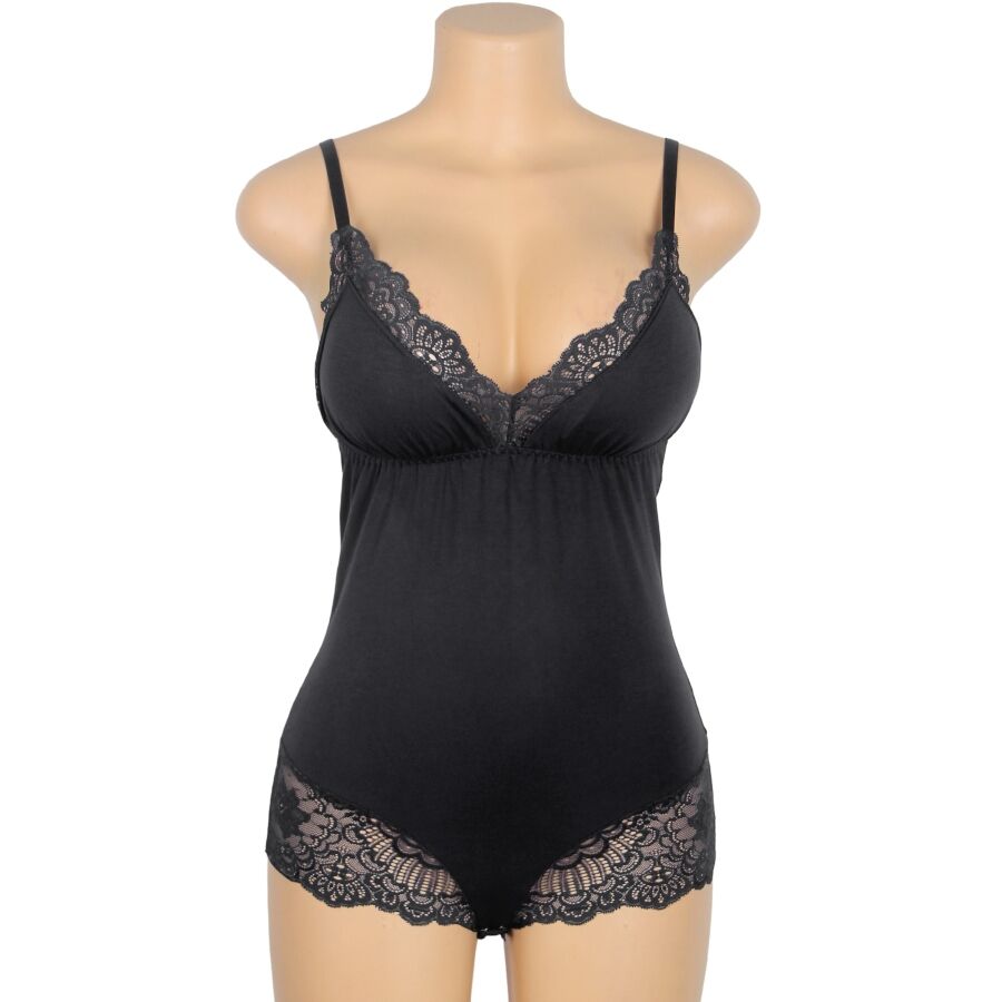 SUBBLIME - TEDDY BLACK FLORAL LACE DETAIL S/M