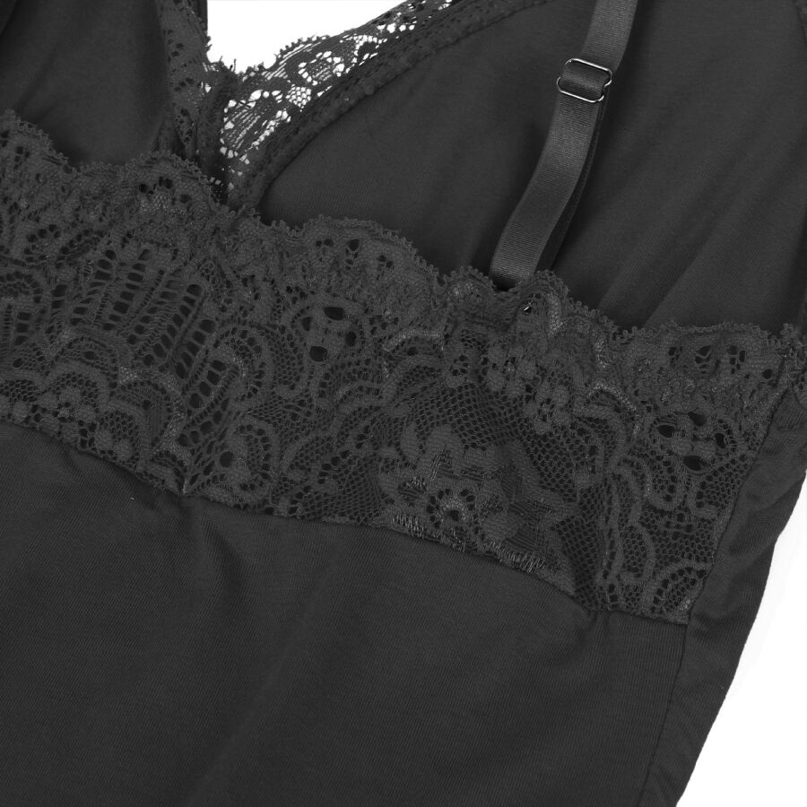 SUBBLIME - TEDDY BLACK FLORAL LACE DETAIL S/M