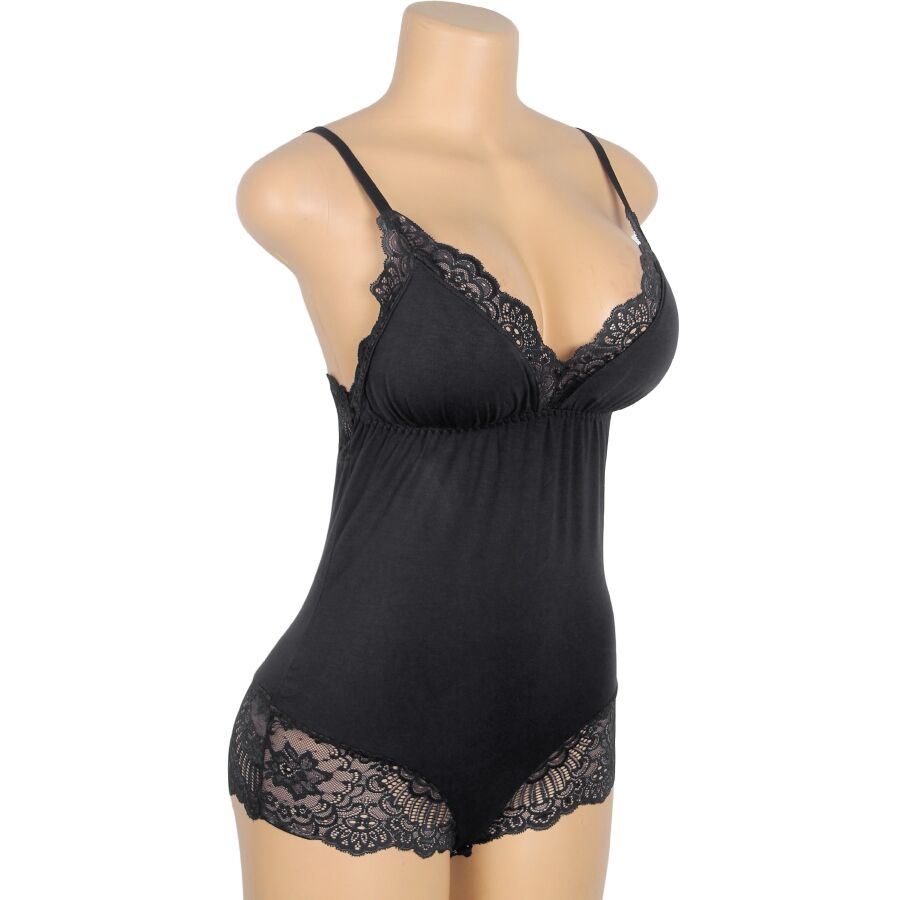 SUBBLIME - TEDDY BLACK FLORAL LACE DETAIL S/M