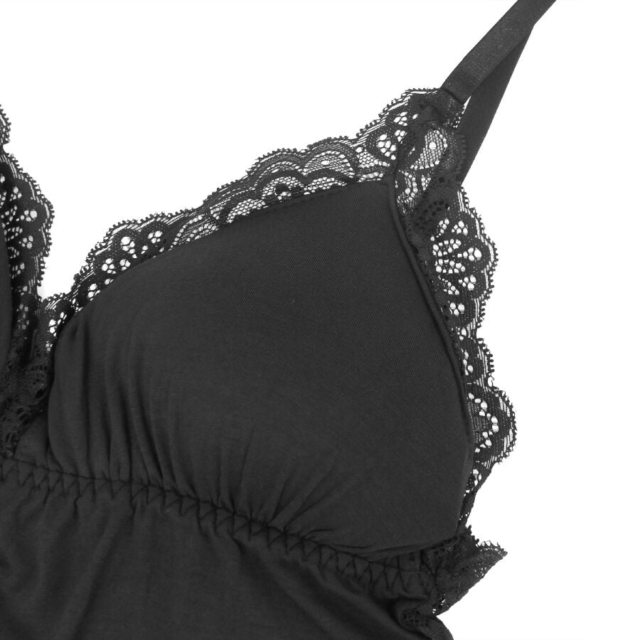 SUBBLIME - TEDDY BLACK FLORAL LACE DETAIL S/M