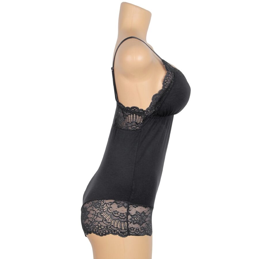 SUBBLIME - TEDDY BLACK FLORAL LACE DETAIL S/M