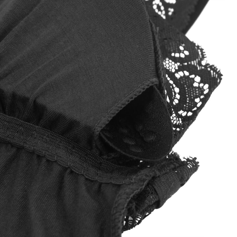 SUBBLIME - TEDDY BLACK FLORAL LACE DETAIL S/M