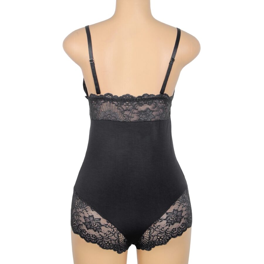 SUBBLIME - TEDDY BLACK FLORAL LACE DETAIL S/M