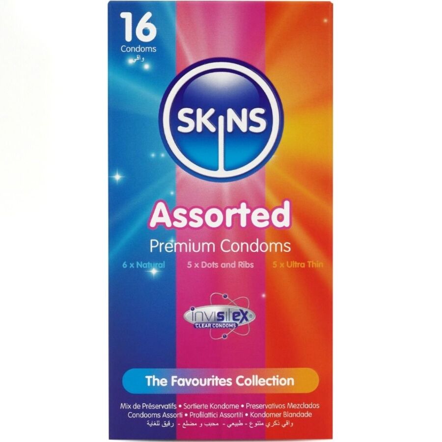 SKINS - PACK OF 16 ASSORTED PREMIUM CONDOMS