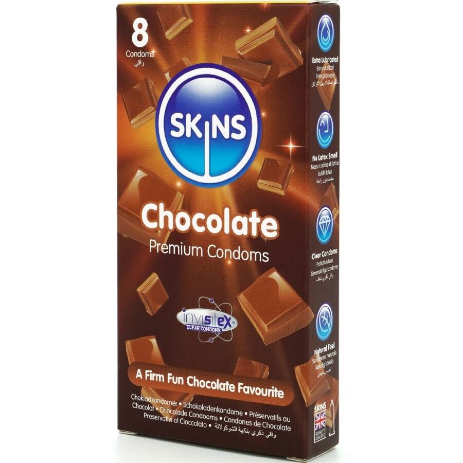 SKINS - 8 PACK PREMIUM CHOCOLATE CONDOMS