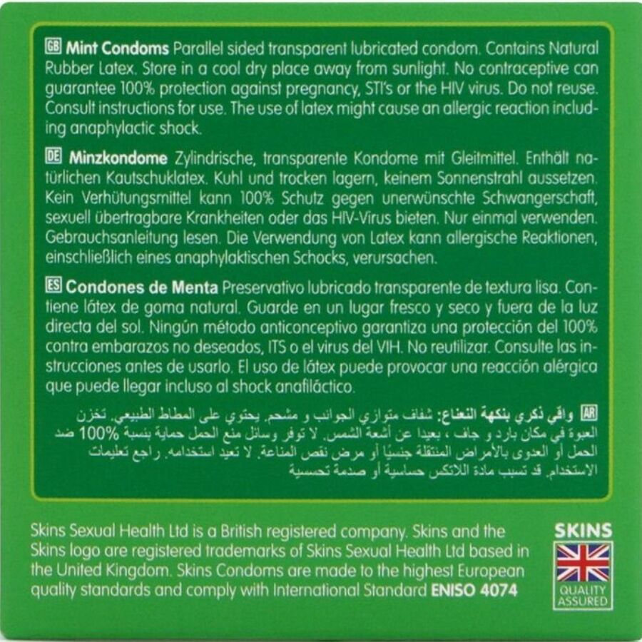 SKINS - 4 PACK PREMIUM MINT CONDOMS