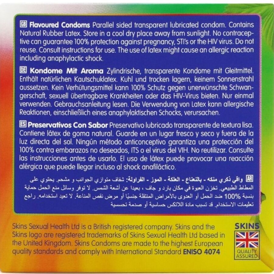 SKINS - MULTI-FLAVOUR PREMIUM CONDOMS 4-PACK