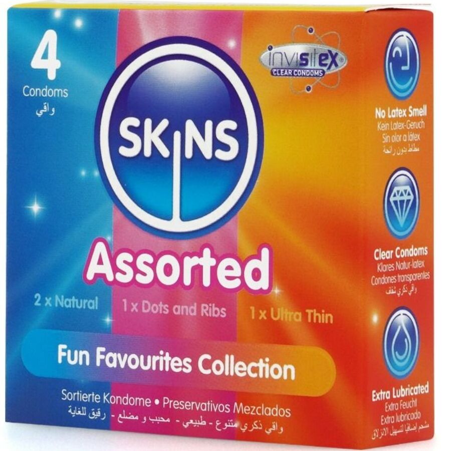 SKINS - ASSORTED 4-PACK PREMIUM CONDOMS