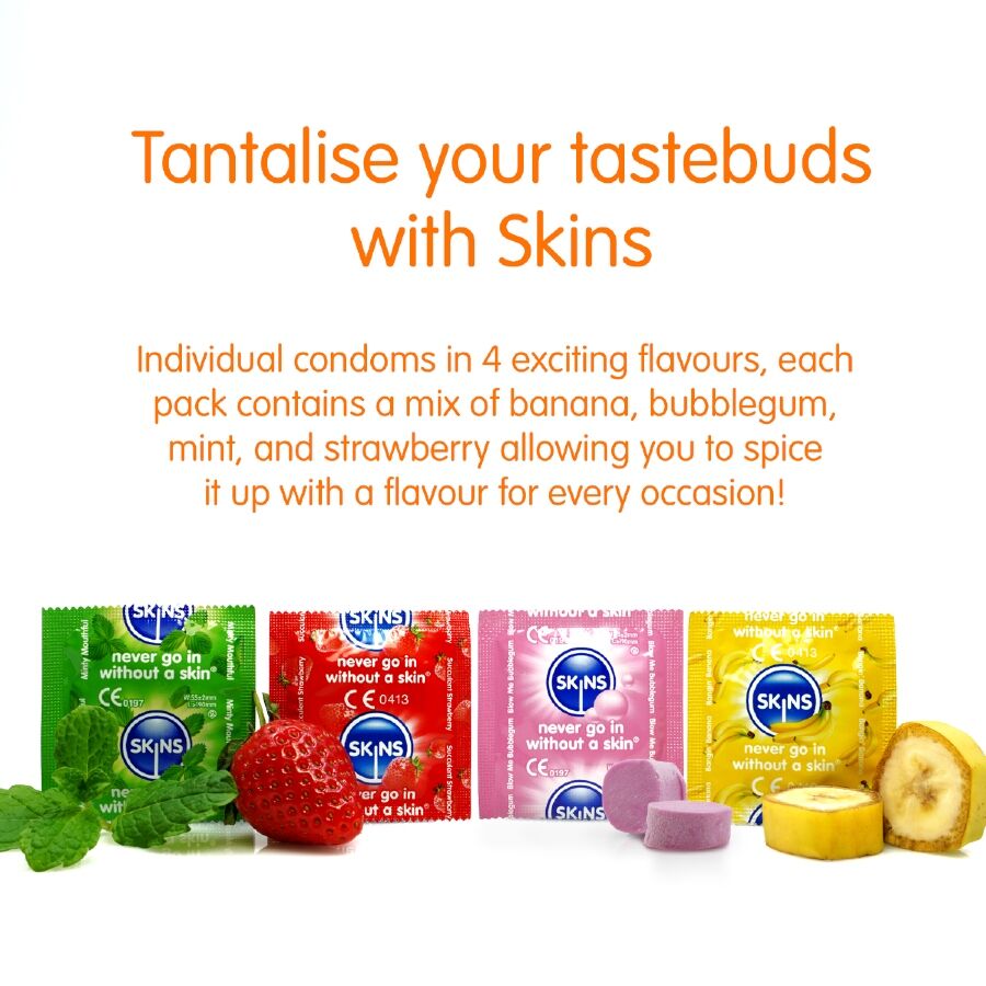 SKINS - PACK OF 8 PREMIUM MULTI-FLAVOR CONDOMS