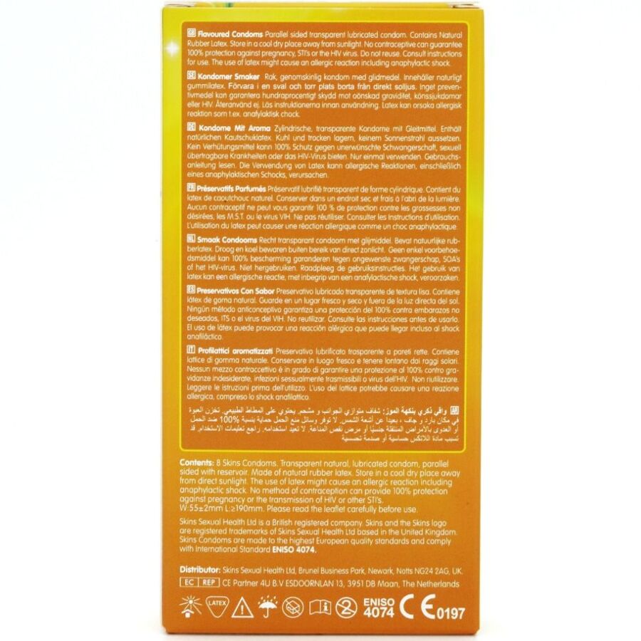 SKINS - PREMIUM BANANA 8 PACK CONDOMS