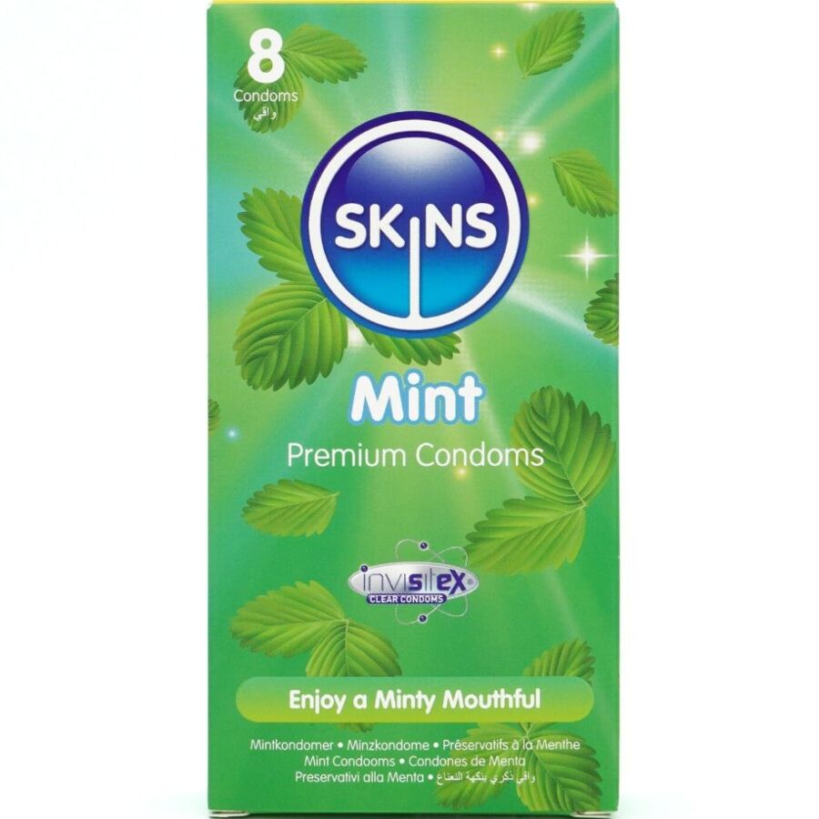 SKINS - PACK OF 8 PREMIUM MINT CONDOMS