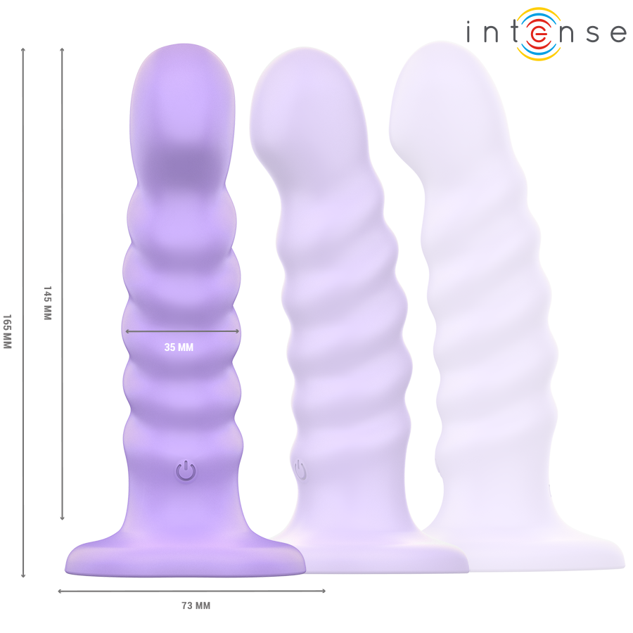 INTENSE - BRENDA VIBRATOR SIZE M SPIRAL DESIGN 10 VIBRATION MODES PURPLE REMOTE CONTROL