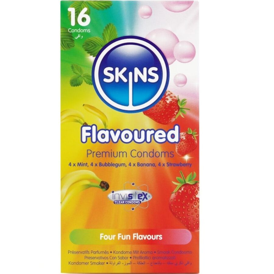 SKINS - 16-PACK OF PREMIUM MULTI-FLAVOURED CONDOMS