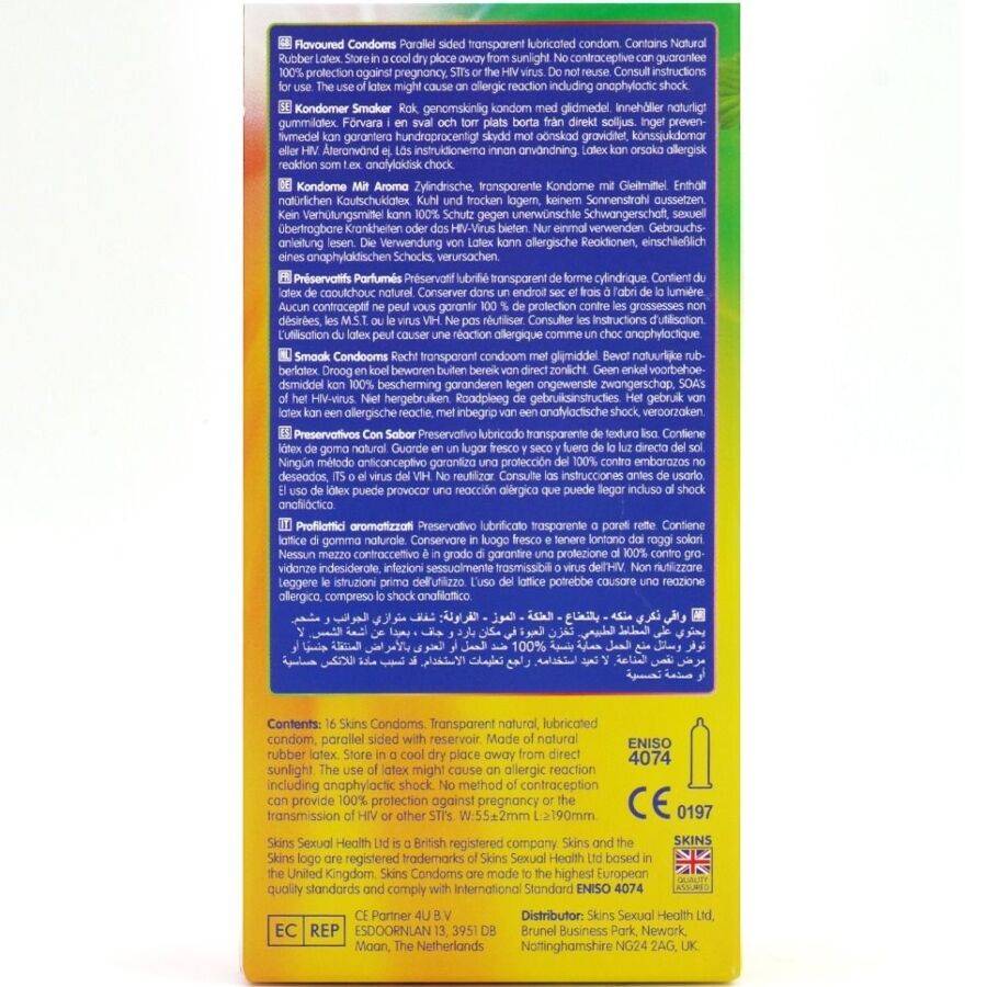 SKINS - 16-PACK OF PREMIUM MULTI-FLAVOURED CONDOMS