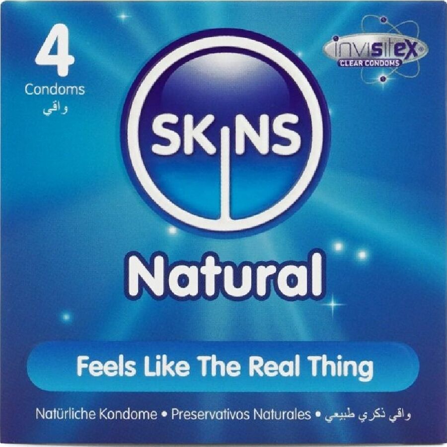 SKINS - 4 PACK NATURAL PREMIUM CONDOMS
