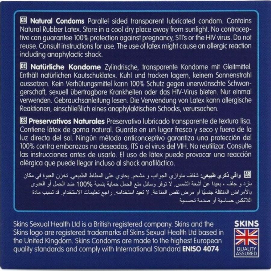 SKINS - 4 PACK NATURAL PREMIUM CONDOMS