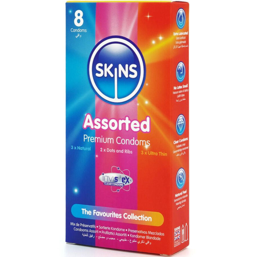 SKINS - 8-PACK ASSORTED PREMIUM CONDOMS
