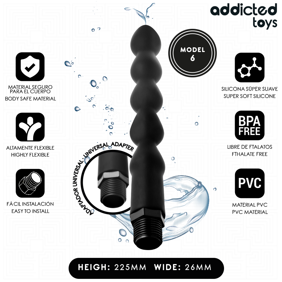 ADDICTED TOYS - ANAL DOUCHE WITH UNIVERSAL ADAPTER MODEL 6